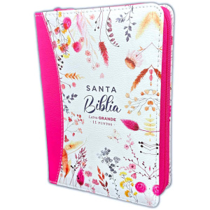 Biblia RVR1960 Primaveral fucsia im piel cierre chica 11pt LG PRJ