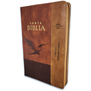 Biblia RVR1960 Inspiracion aguila café im piel cierre índice TM 12.5pt