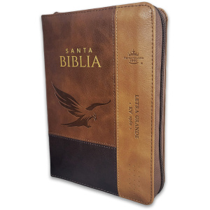 Biblia RVR1960 iconic trico cafe aguila im piel índice cierre chica 12pt