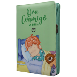 Biblia TLA Ora conmigo verde im piel manual cierre