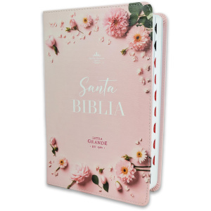 Biblia RVR1960 Supreme flores rosa im piel índice TM 12.5pt