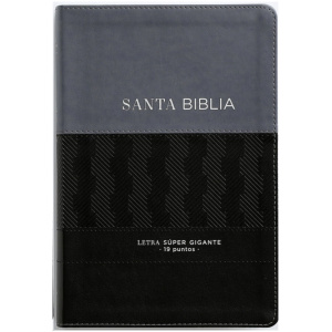 Biblia RVR1960 Efeso sup gig negro GEO gris im piel grande 19pt