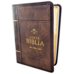 Biblia RVR1960 Neoclassic cafe oscuro canto dorado im piel concordancia manual 12pt