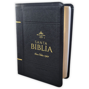 Biblia RVR1960 Neoclassic negro canto dorado im piel concordancia manual 12pt