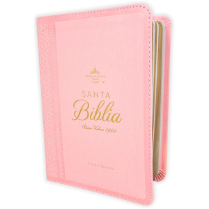 Biblia RVR1960 Neoclassic rosa canto dorado im piel concordancia manual 12pt