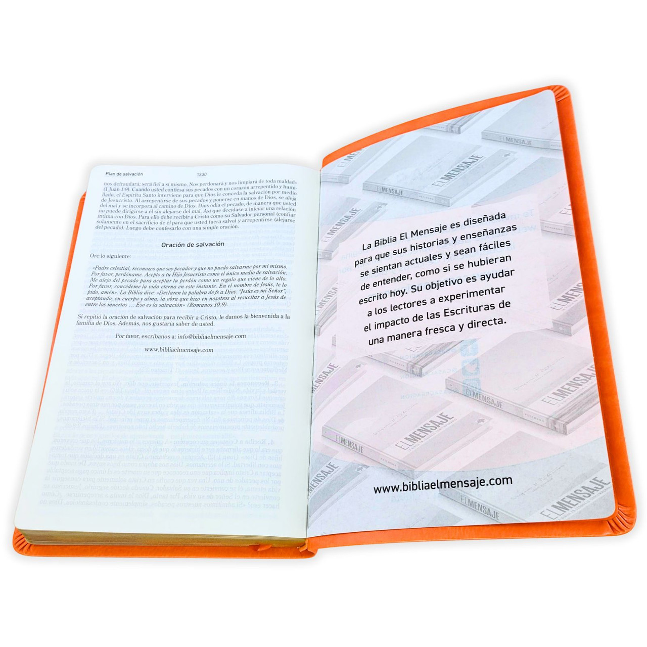 Biblia El Mensaje naranja im piel manual 9pt