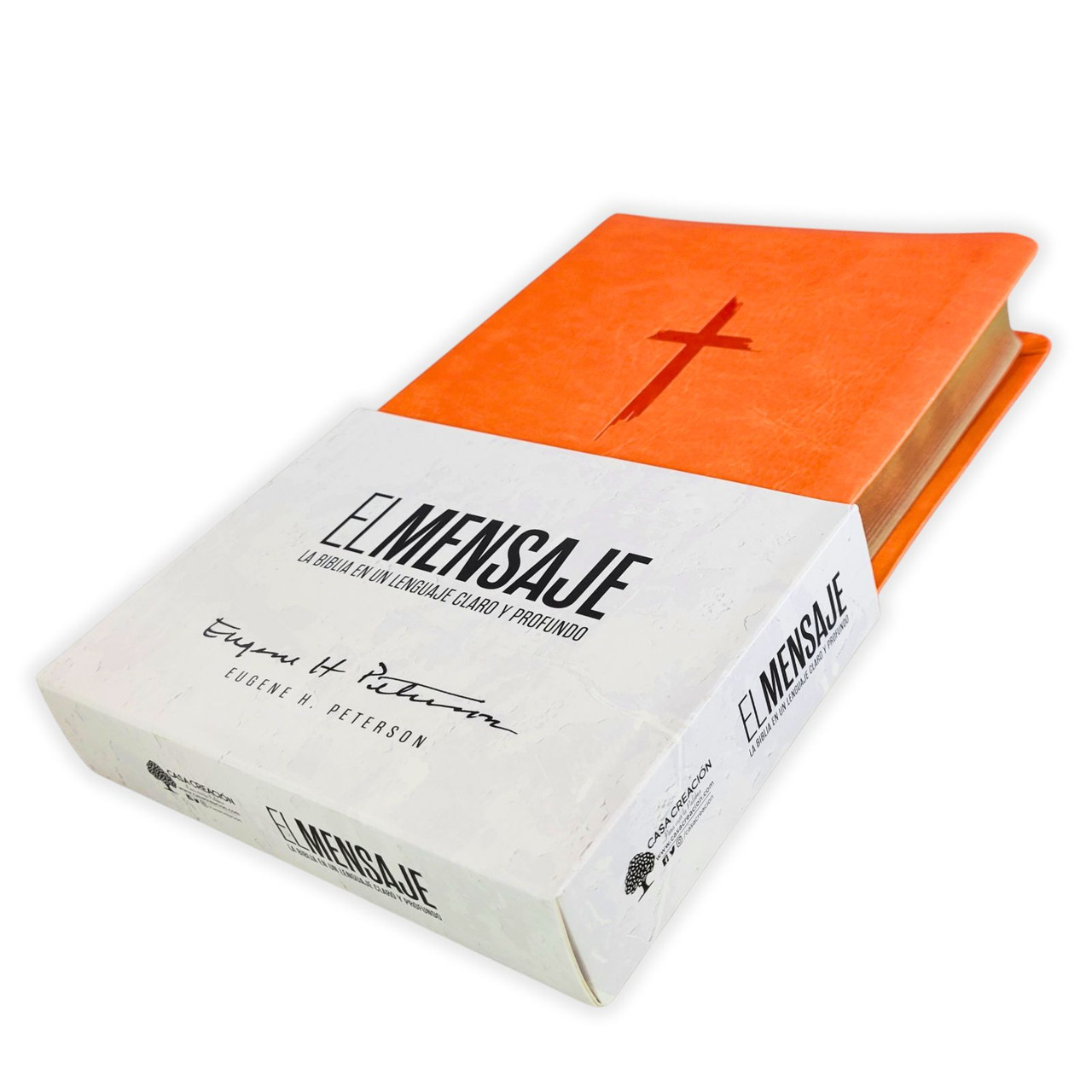 Biblia El Mensaje naranja im piel manual 9pt