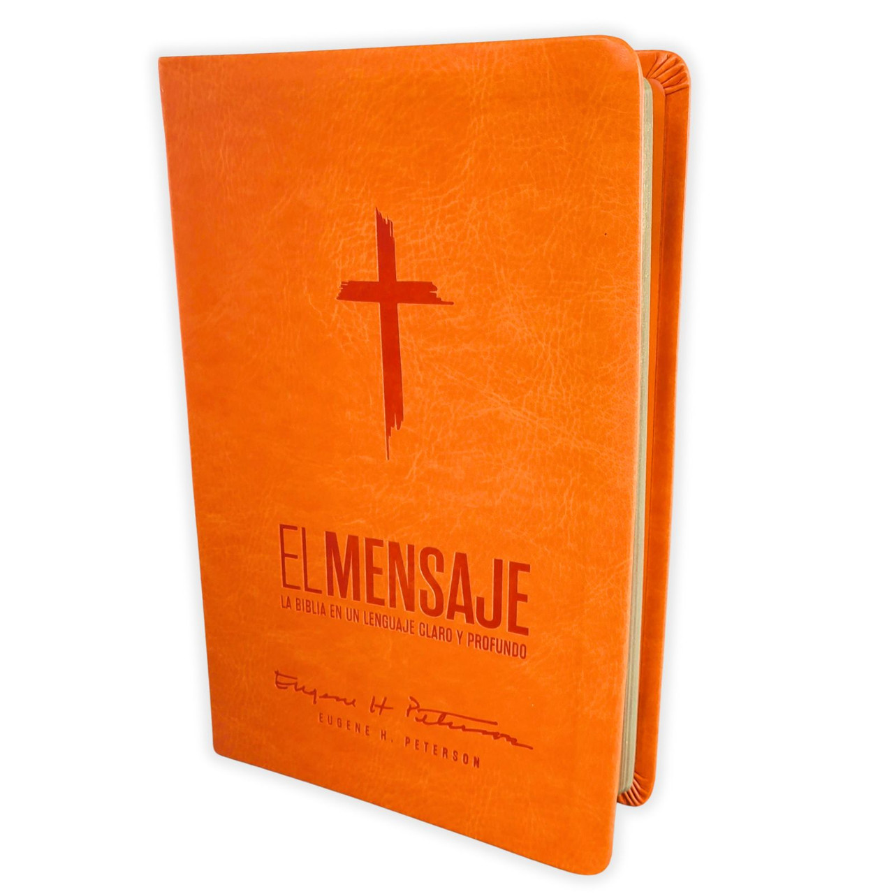 Biblia El Mensaje naranja im piel manual 9pt