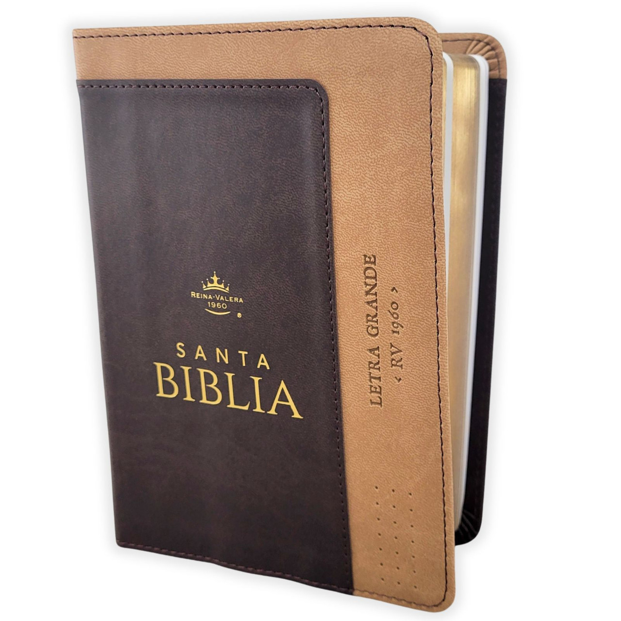 Biblia RVR1960 Bicolor cafe/cafe im piel concordancia manual 12pt