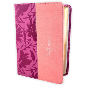 Biblia RVR1960 Bicolor rosa/rosa im piel concordancia manual 12pt