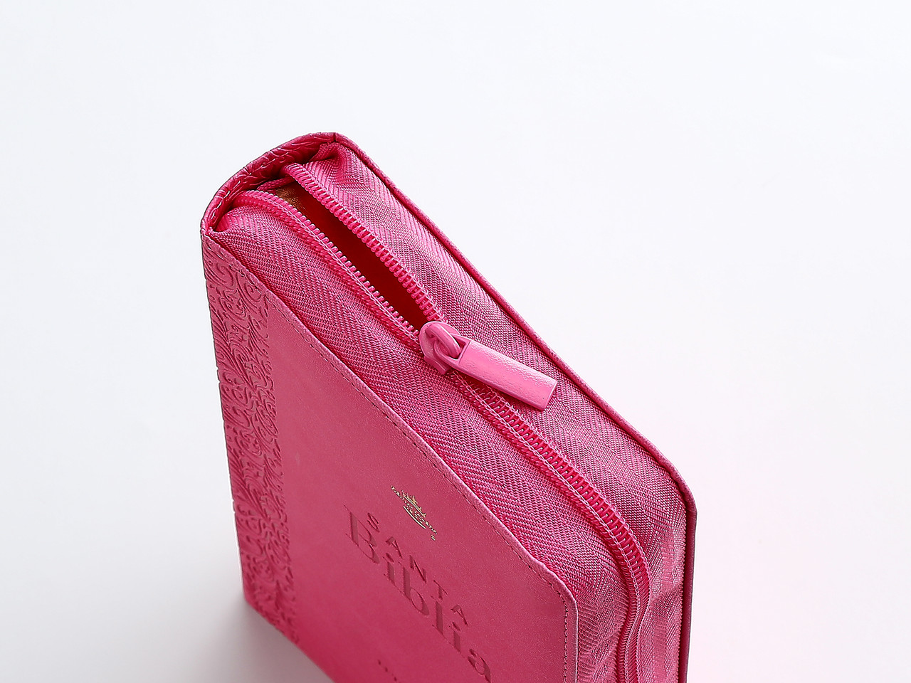 Biblia RVR1960 compacto fucsia floral im piel cierre CH 12pt