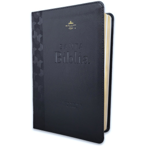 Biblia RVR1960 Corinto negro im piel TG 14pt