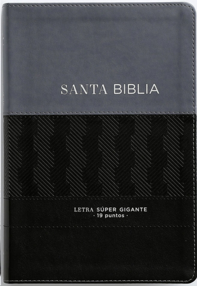 Biblia RVR1960 Efeso sup gig negro GEO gris im piel grande 19pt
