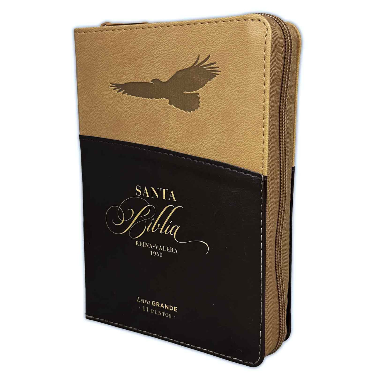Biblia RVR1960 Expresate aguila cafe im piel cierre índice chica 11pt