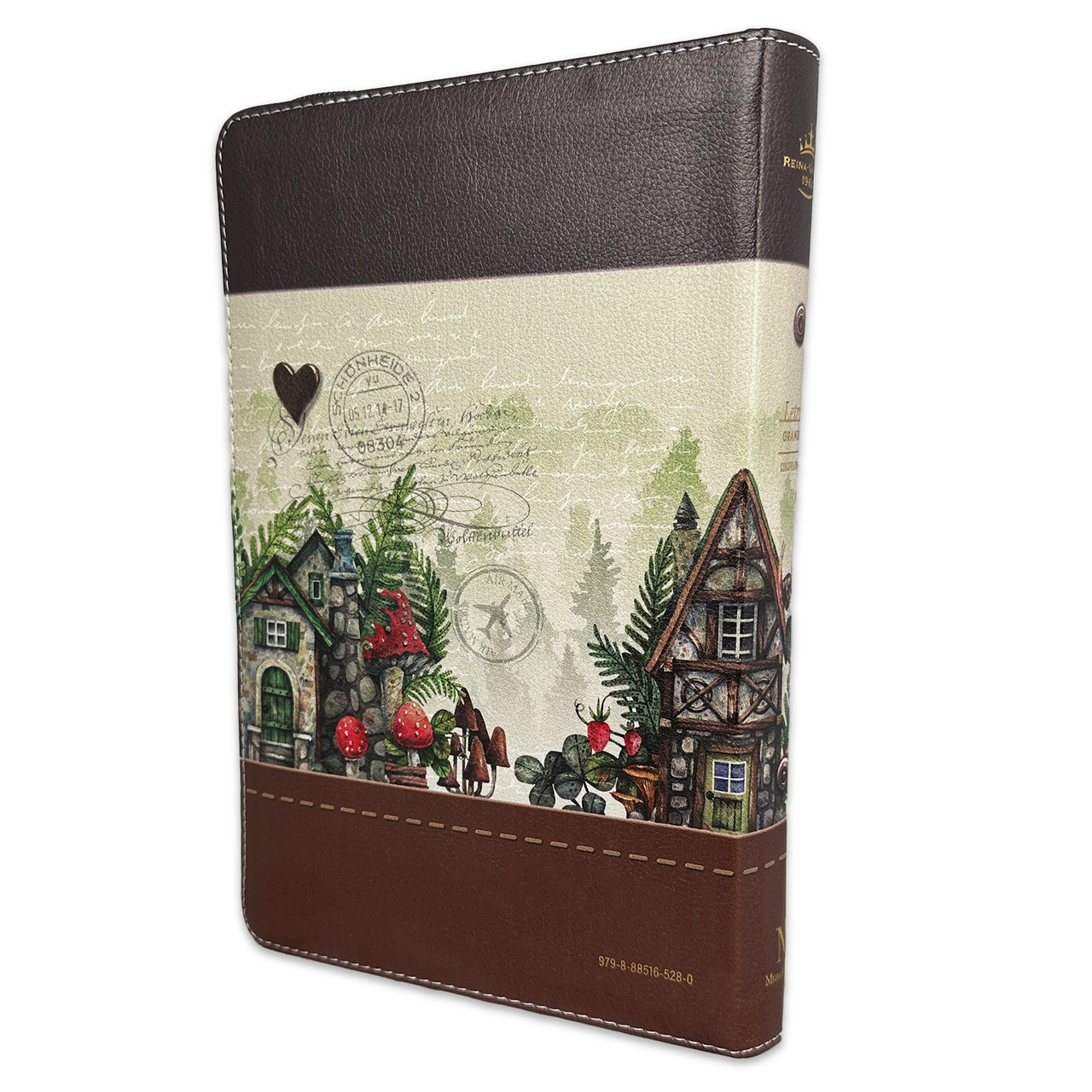 Biblia RVR1960 Fantasia marron fantasia cafe im piel cierre índice manual 12.5pt Vsp