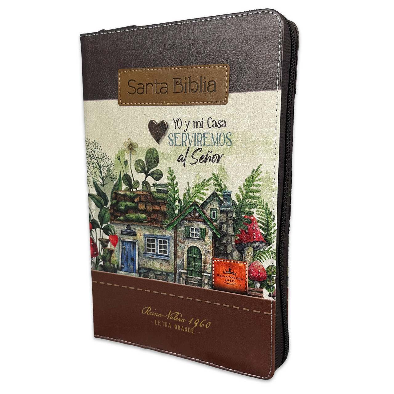 Biblia RVR1960 Fantasia marron fantasia cafe im piel cierre índice manual 12.5pt Vsp