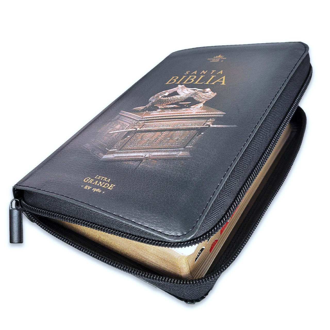 Biblia RVR1960 fortaleza arca alianza im piel índice cierre CH 10pt