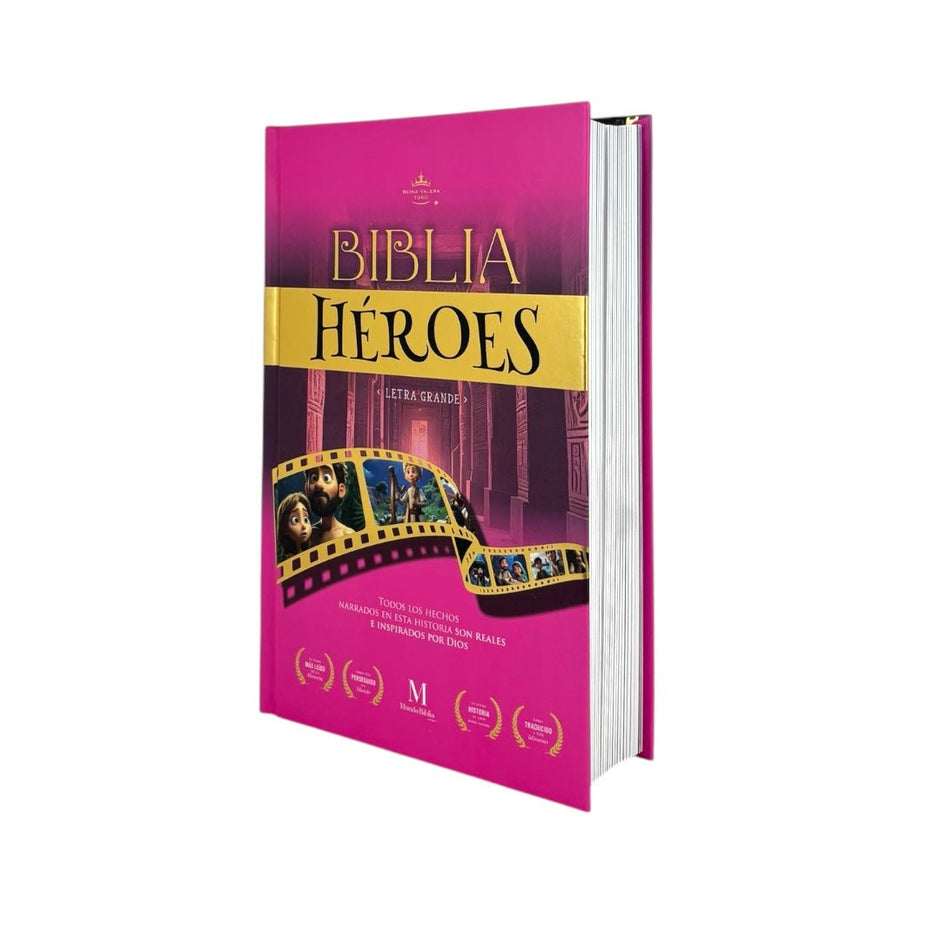 Biblia RVR1960 Heroes rosa tapa dura manual 12.5pt