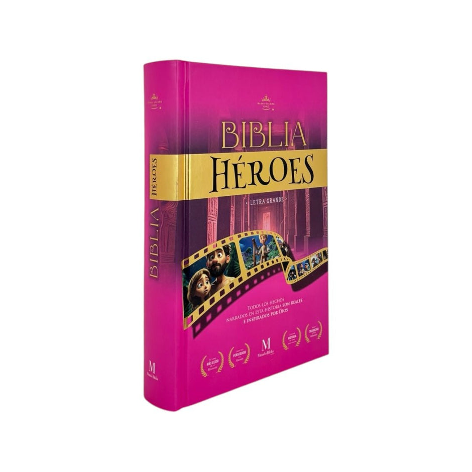 Biblia RVR1960 Heroes rosa tapa dura manual 12.5pt