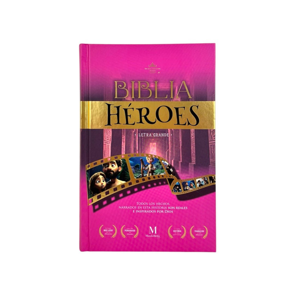Biblia RVR1960 Heroes rosa tapa dura manual 12.5pt
