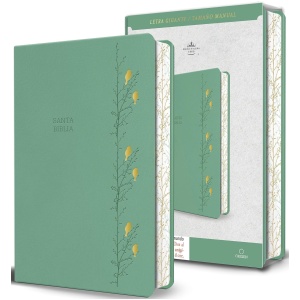 Biblia RVR1960 Letra gigante verde con pajaros cto pintado im piel manual 14pt