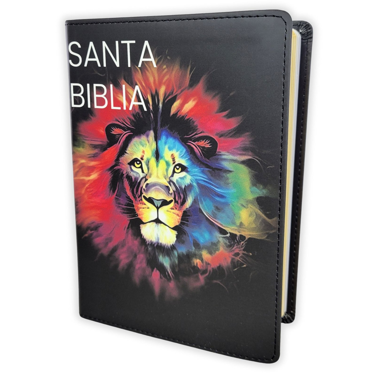 Biblia RVR1960 Letra grande manual leon de colores