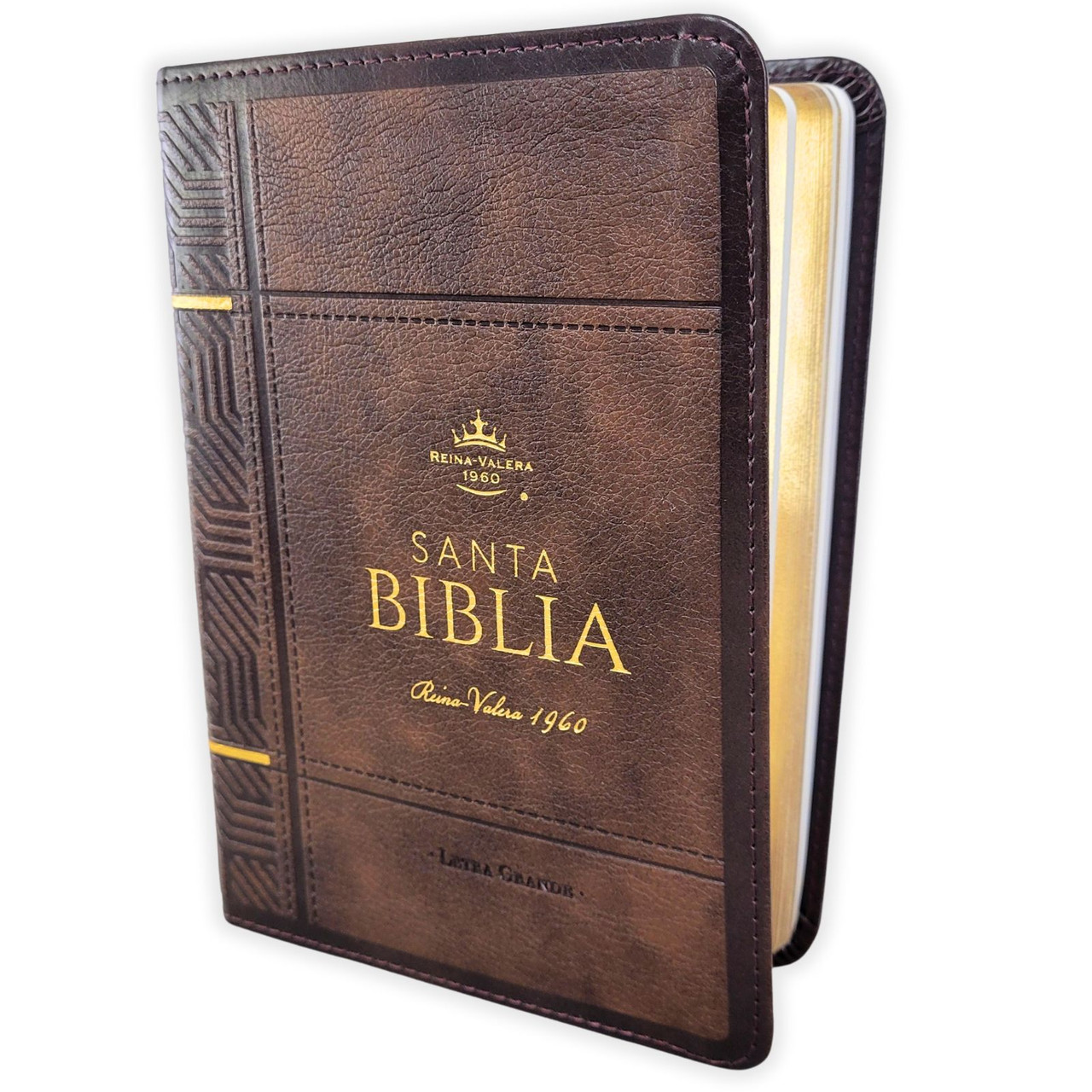 Biblia RVR1960 Neoclassic cafe oscuro canto dorado im piel concordancia manual 12pt