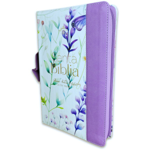 Biblia RVR1960 Pretty lila cto pintado im piel cierre índice TM 12.5pt
