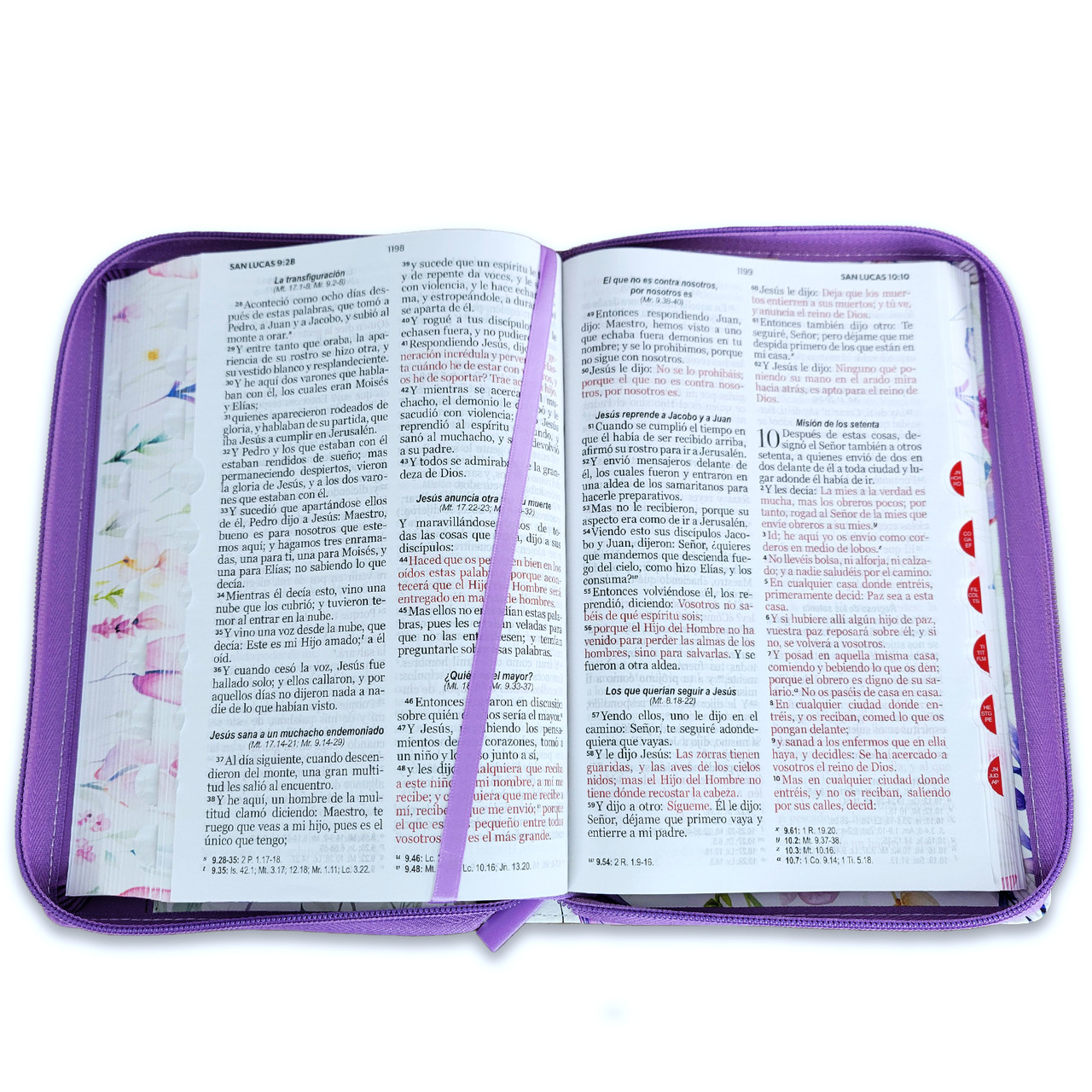 Biblia RVR1960 Pretty lila cto pintado im piel cierre índice TM 12.5pt