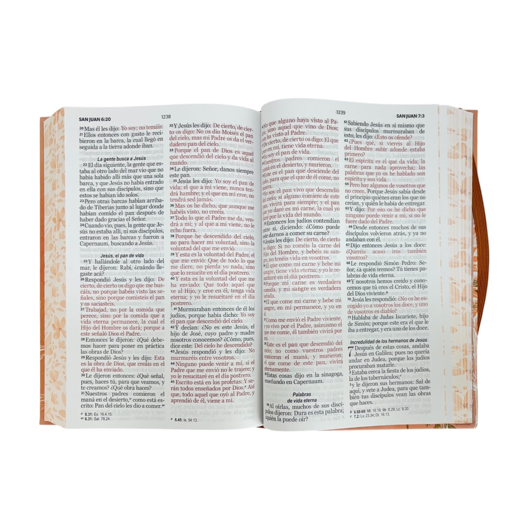 Biblia RVR1960 Primavera Coral tapa dura manual 12.5pt