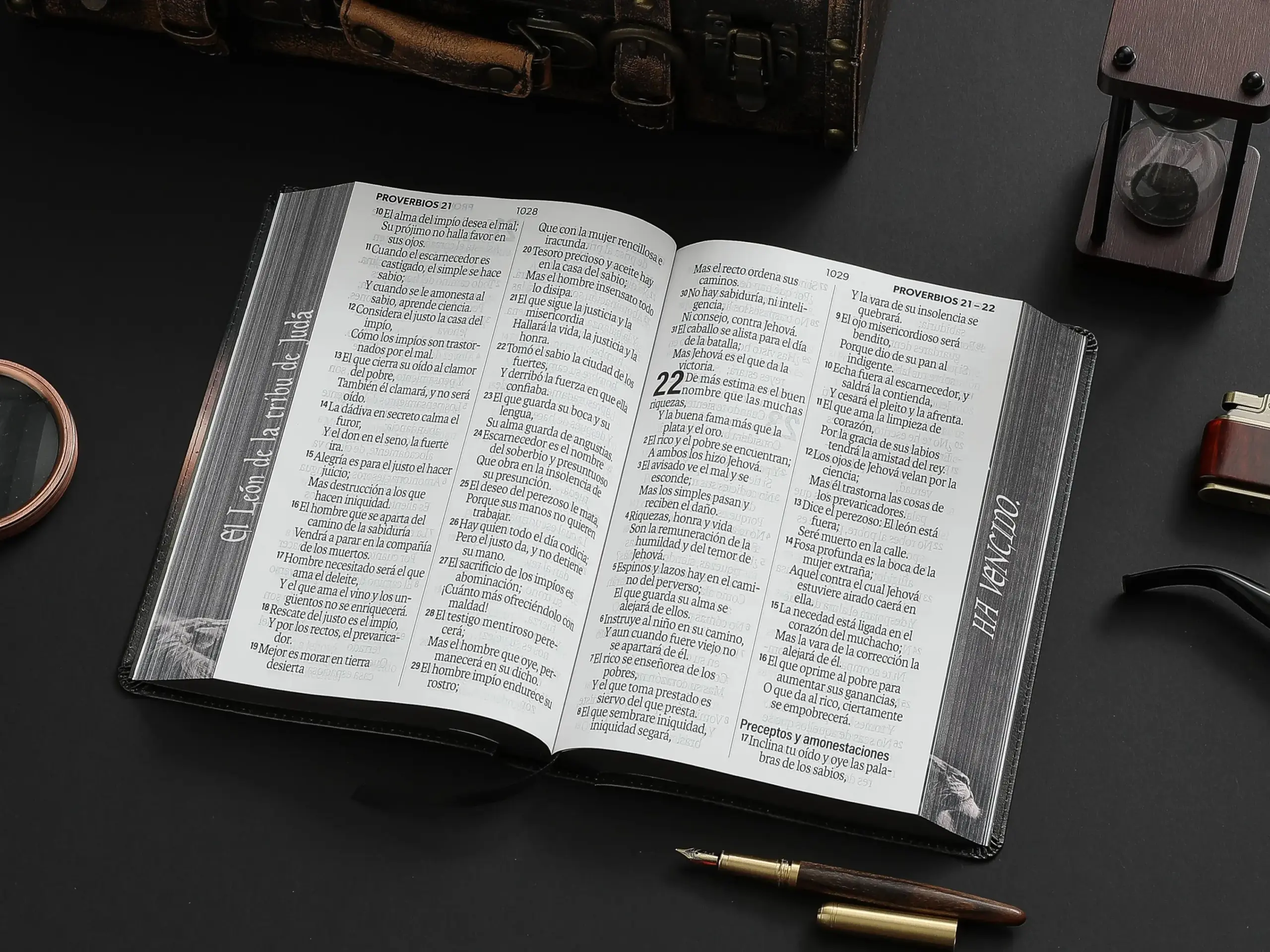 Biblia RVR1960 Sabiduria sup gig leon Juda cto pintado im piel TG 19pt