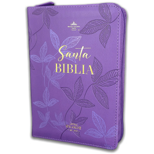 Biblia RVR1960 fidelidad lila hojas prim im piel cierre chica 10pt