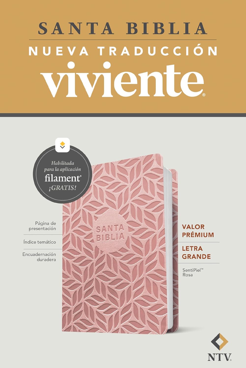 Biblia NTV valor premium rosa sim piel lt gde - Image 3