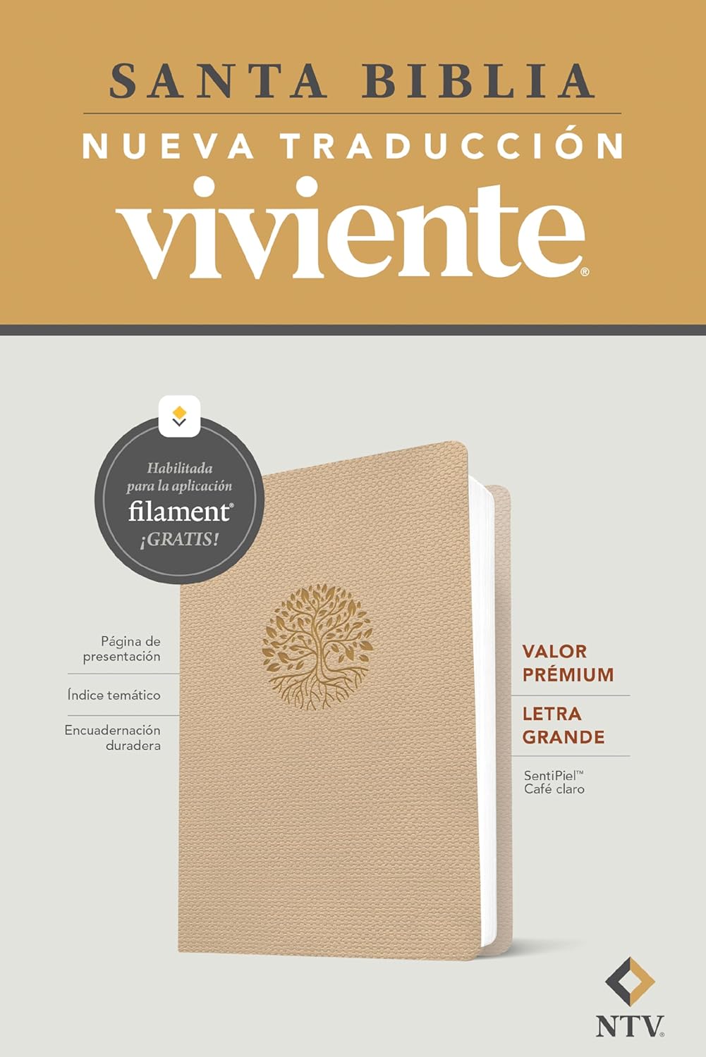 Biblia NTV valor premium cafe claro sim piel lt gde - Image 3