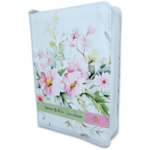 Biblia RVR1960 victoria flores primavera c/p im piel índice cierre chica 12pt