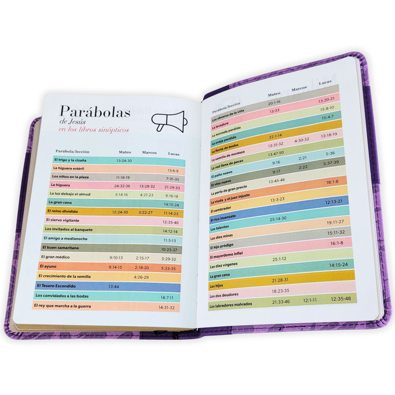 Biblia RVR1960 Bicolor lila/lila im piel CH 12P