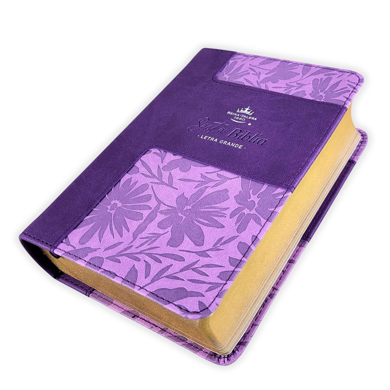 Biblia RVR1960 Bicolor lila/lila im piel CH 12P