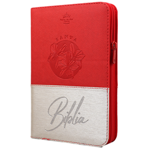 Biblia RVR1960 mediana beige rojo QR RVR066cLGZTI PJR